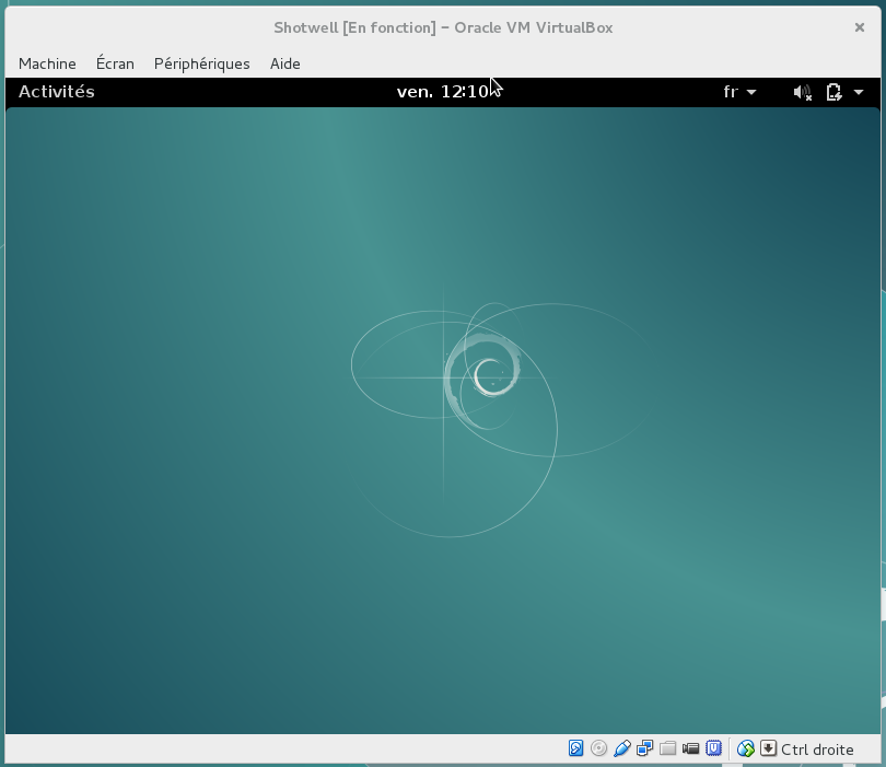 Screenshot machine virtuelle avec Gnome Shell