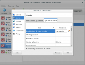 Fenêtre paramètre virtualbox